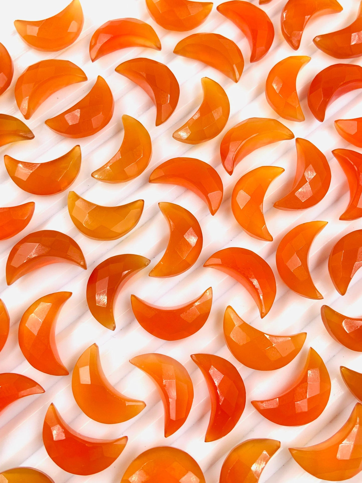 2 Pieces Natural Carnelian Faceted Crescent moon shape gemstone, carving gemstone, hand carved briolette moon gemstone, Size 7x16mm