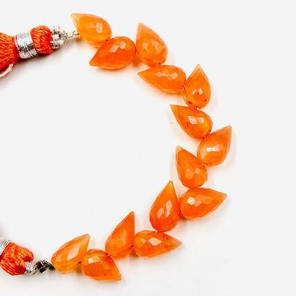 Faceted Carnelian Buds Briolette Beads 5-6x9-10mm
