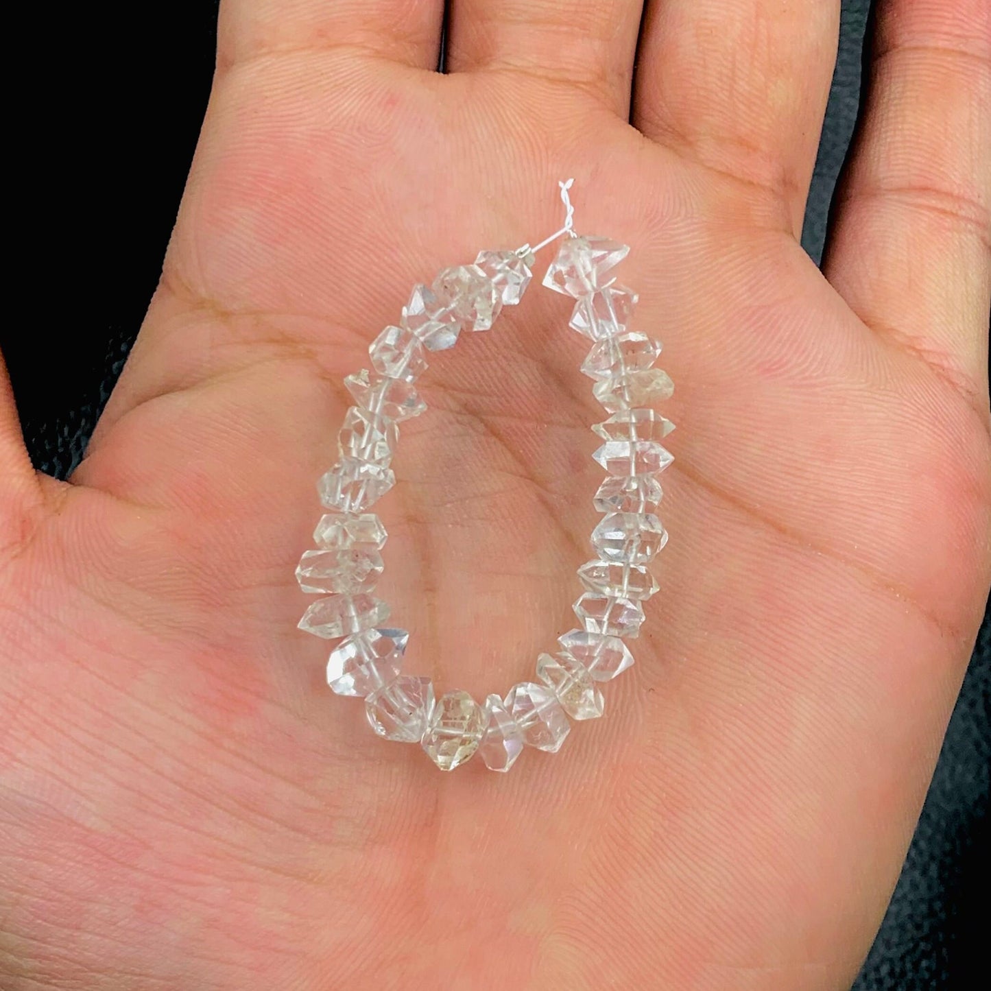 Clear White Herkimer Diamond Quartz Nuggets, Natural Double Terminated Clear Quartz Crystals- Small Herkimer Rough Stone SKU- BBI860