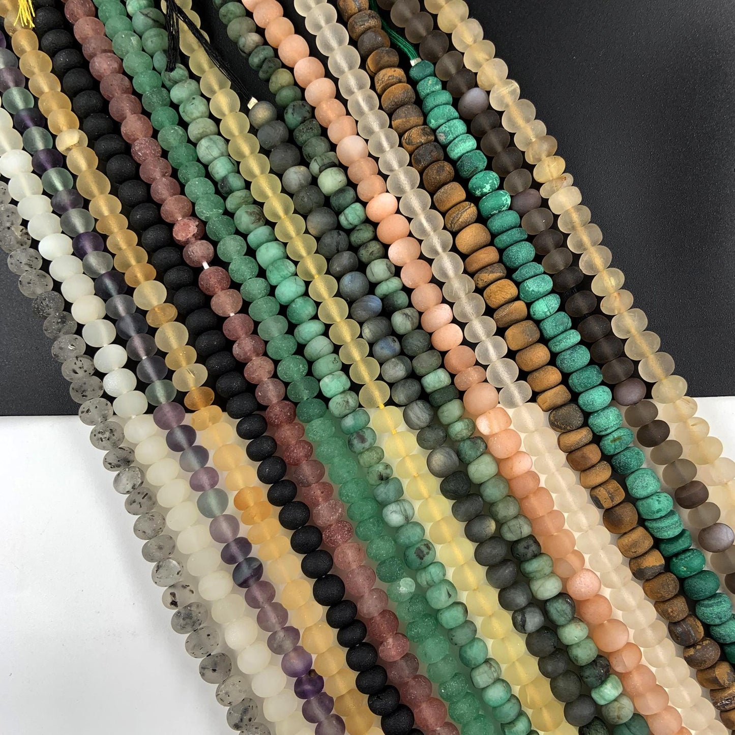 Natural Mix Gemstone Smooth Roundel Beads, Round Shape Loose Beads, Jewelry beads for making Necklace Size 6.5mm to 7.5mm 8 Inch Strand