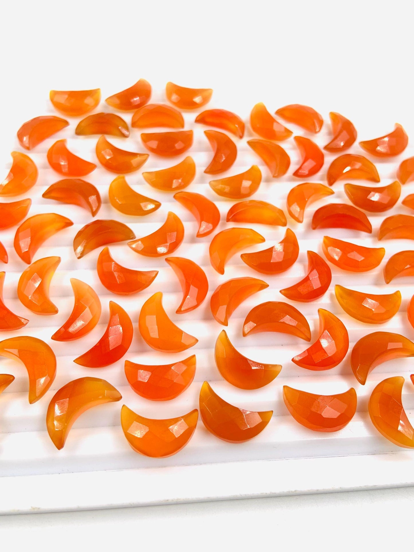 2 Pieces Natural Carnelian Faceted Crescent moon shape gemstone, carving gemstone, hand carved briolette moon gemstone, Size 7x16mm