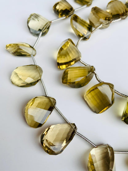 Natural Bear Quartz Faceted Free form shape tumble Gemstone Side Drill Beads Uneven Shape Nugget beads for jewelry making gift for her