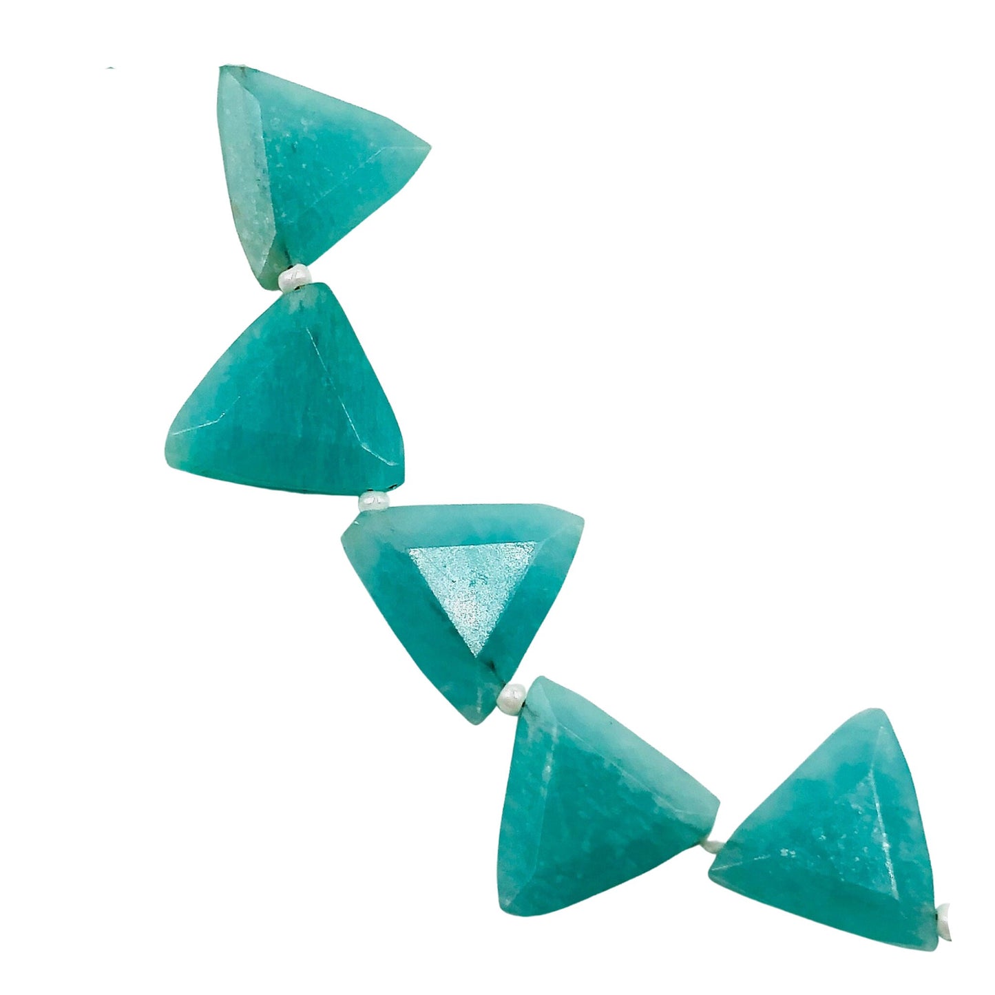 10 Pieces Natural Amazonite Faceted Triangle Shape Gemstone Briolette , Amazonite Faceted Fancy Shape Briolette, SKU- BBI930