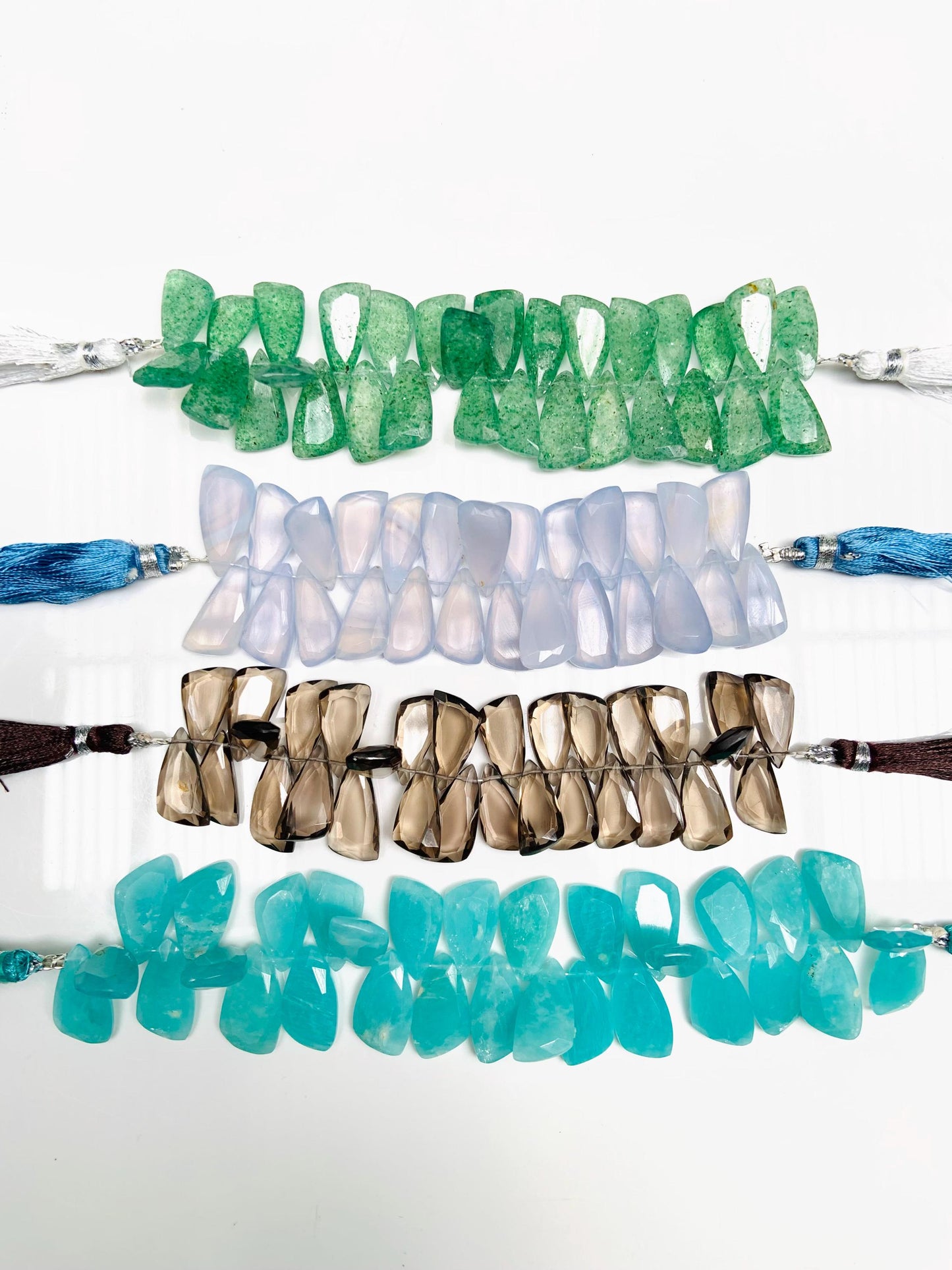 Natural Mix Gemstone Sail Crown Cut Briolette Beads