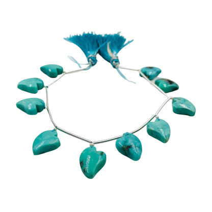 10 Pcs Arizona Turquoise Mango & Heart Shape Briolette Beads 15x11mm