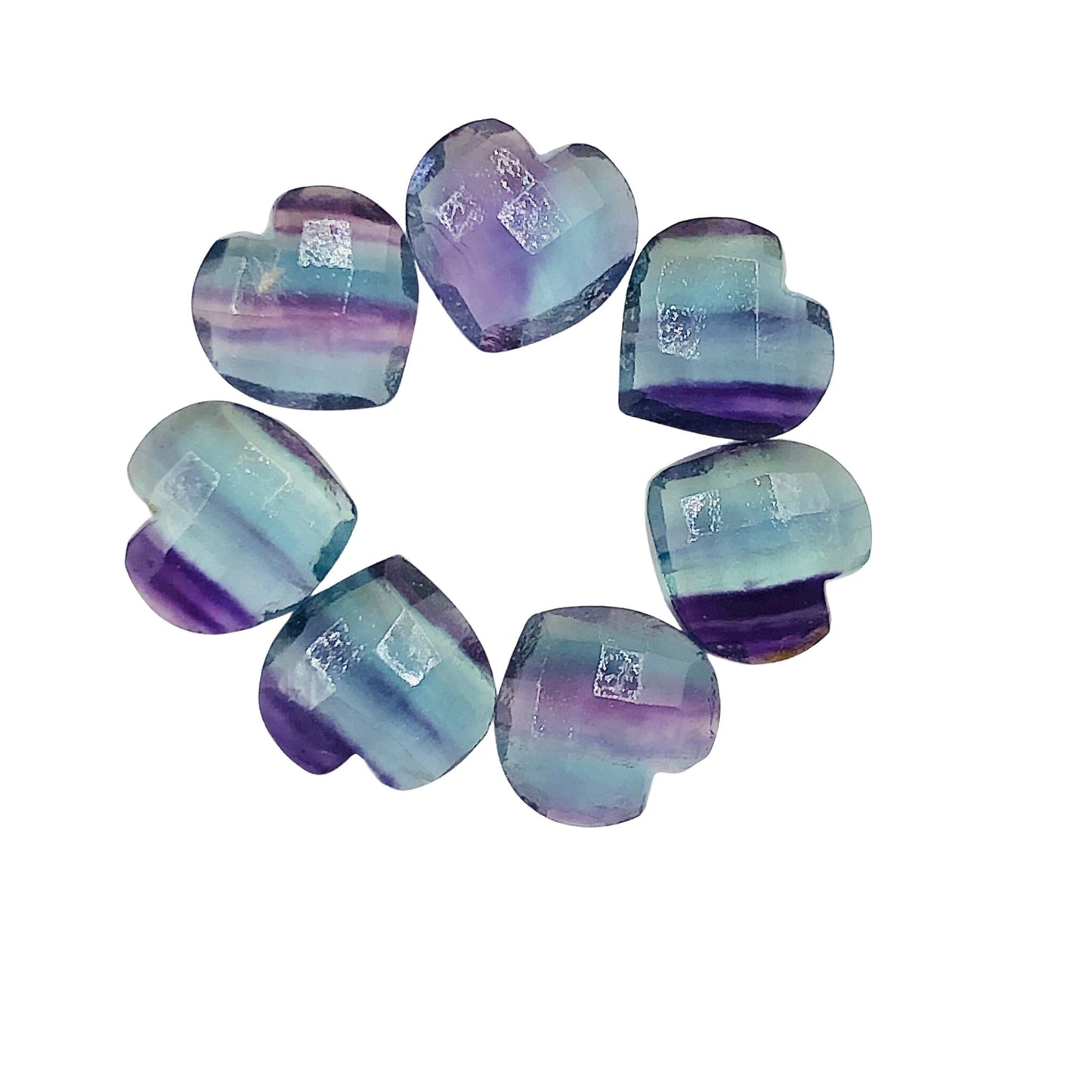 Natural Multi Fluorite Hand Carved Heart Shape Gemstone , Carved Heart Shape Gemstone Briolette, Size 10mm, Jewelry Supplies, SKU - BBI324