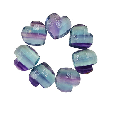Natural Multi Fluorite Hand Carved Heart Shape Gemstone , Carved Heart Shape Gemstone Briolette, Size 10mm, Jewelry Supplies, SKU - BBI324