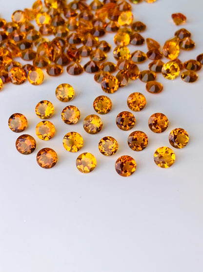 Natural Citrine Faceted Round Shape Cut Stone CALIBRATED Loose Stone Cut Round Jewelry Making Semi Precious Cut stone for ring gift for her