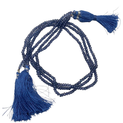 AAA Iolite Faceted Rondelle Beads – 3.5-4mm Gemstones, 13" Strand, Jewelry Supplies