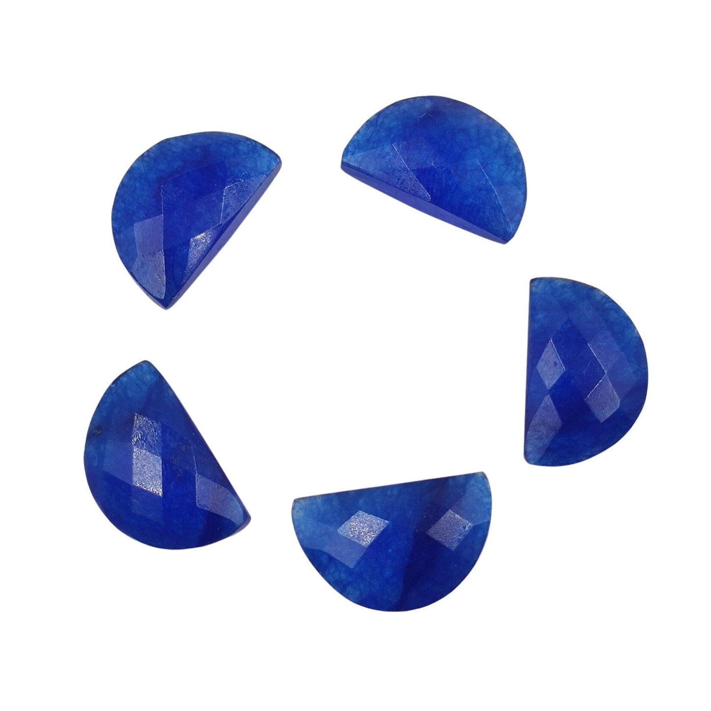 2 Pieces Blue Quartzite Faceted D' Shape Gemstone, Size 10mmx16mm, Hand Carved Briolette, Half Moon Shape Gemstone, Quartzite Beads, SKU-227