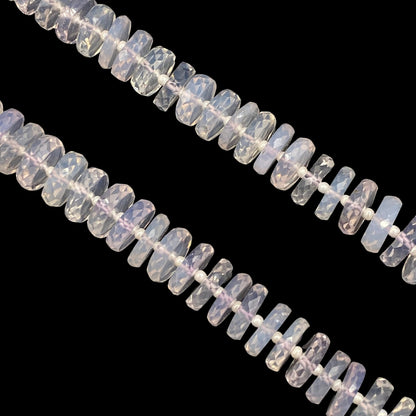 Natural Lavender quartz Tyre Shape Faceted Gemstone Beads Briolettes , Purple Blue Lavendar quartz Beads , 4mm To 5mm 16 inch, SKU- BBI551