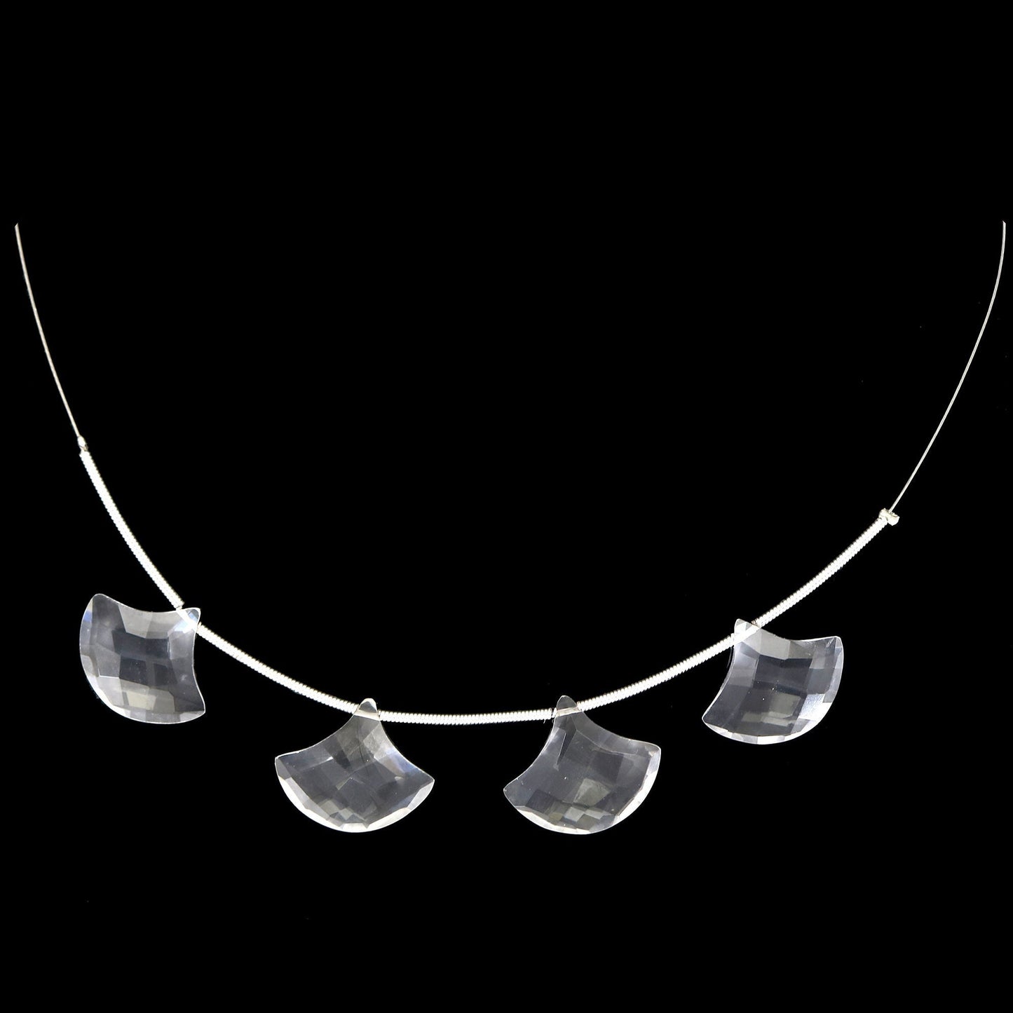 Faceted Crystal Quartz Carving Beads, Fancy Gemstone Jewelry (17mmx14mm, 4 Pieces)