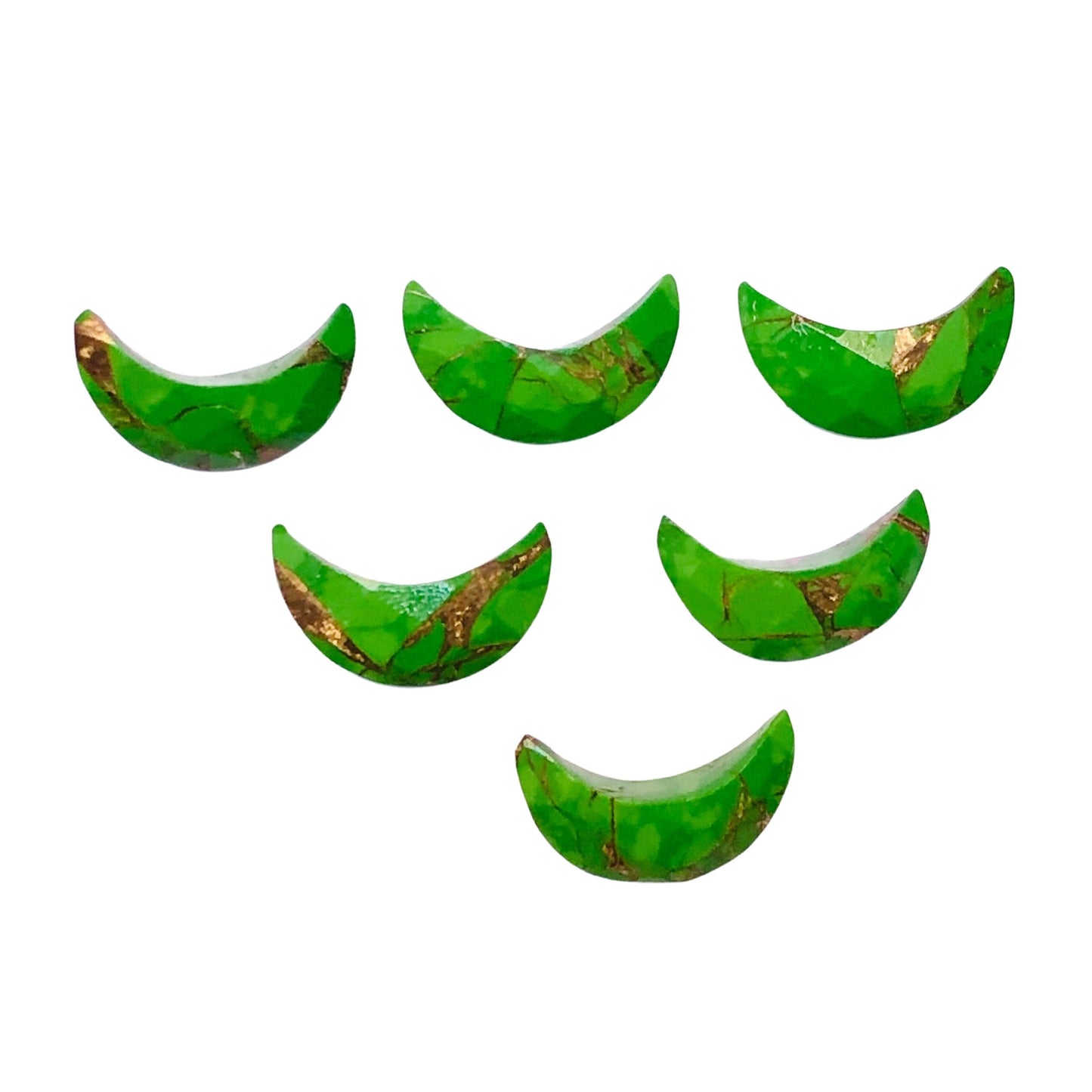 2 Pieces Green Copper Turquoise Faceted Crescent moon shape gemstone, carving gemstone, hand carved Moon shape gemstone, Size 7x16mm