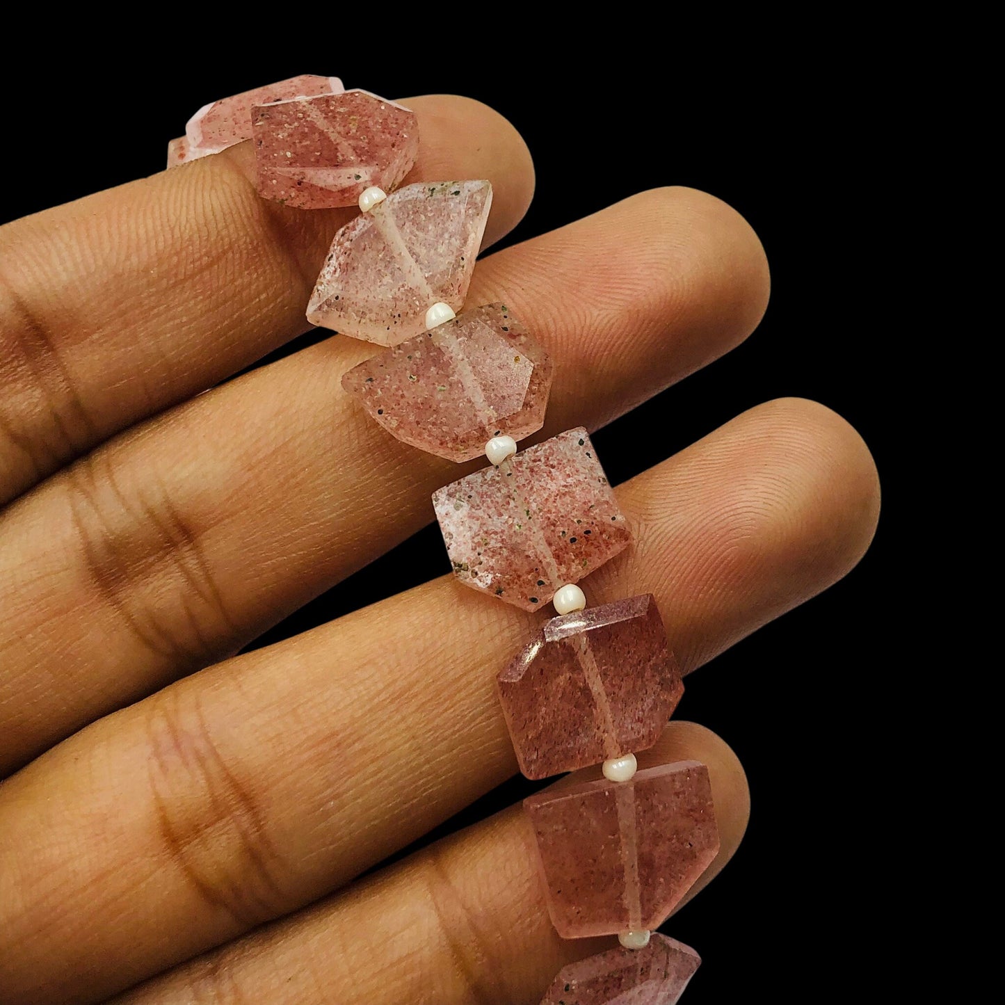 Natural Red Strawberry Fancy Shape gemstone, Briolette beads, Center Drill beads, Flat Chip beads, Fancy Shape Slice beads, SKU - BBI950
