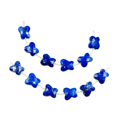 6 Pieces Natural Lapis Lazuli Butterfly Gemstone Beads, Faceted Hand Carved Fancy Butterfly Shape Briolette, Size 10x11mm, SKU- BBI977