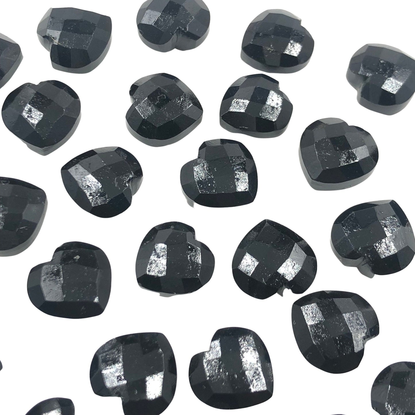 Natural Black Onyx Hand Carved Heart Shape Loose Gemstone Beads, Carved Heart Shape Gemstone Briolettes ,Loose Beads , 10mm BBI332