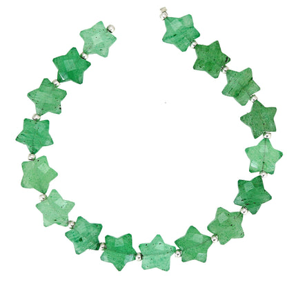 17 pcs Natural green Strawberry Quartz Faceted Star Gemstone Beads, 12mm Carved Star shape jewelry , Strawberry Quartz Gemstone Jewelry