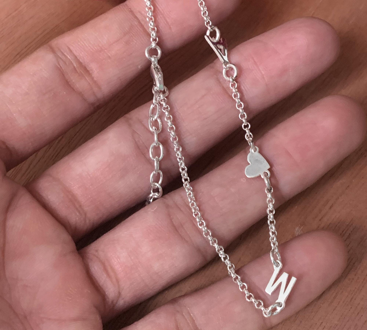 925 Sterling Silver Initial Letter Bracelet - Personalized Jewelry Gift for Her