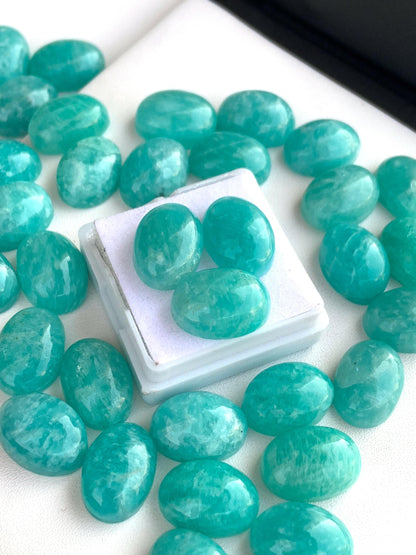 Natural Amazonite Smooth Oval Shape Gemstone Cabochon, CALIBRATED Loose Stone Cab, Oval Jewelry Making Cabochon Semi Precious Cabochons