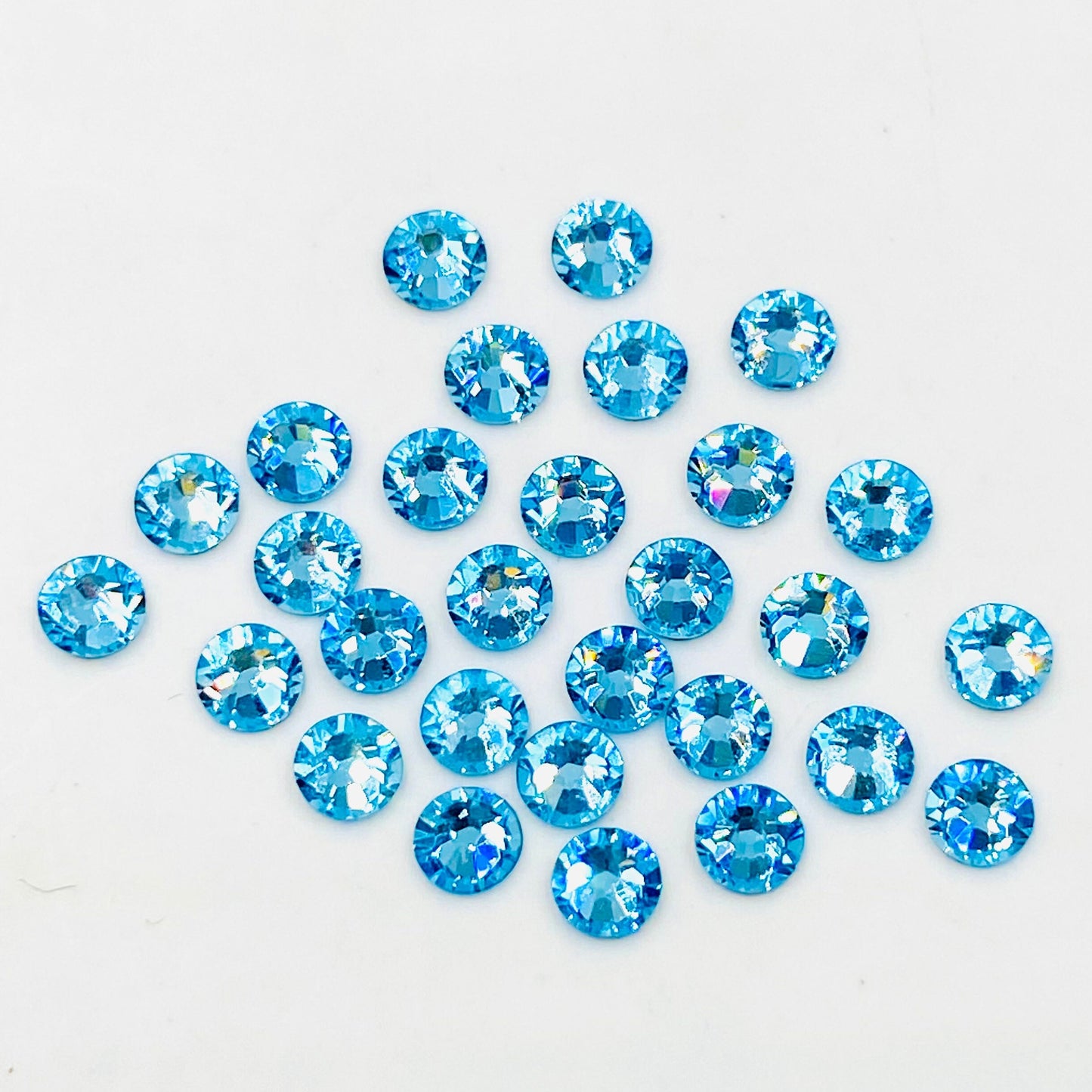 Premium Rhinestones Swarovski, 2058 Aquamarine Color Crystal Flatback No-Hotfix Rhinestones Gems stones (ss5 , ss7, ss9) Decorative Nail Art