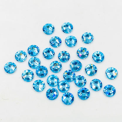 Premium Rhinestones Swarovski, 2058 Aquamarine Color Crystal Flatback No-Hotfix Rhinestones Gems stones (ss5 , ss7, ss9) Decorative Nail Art