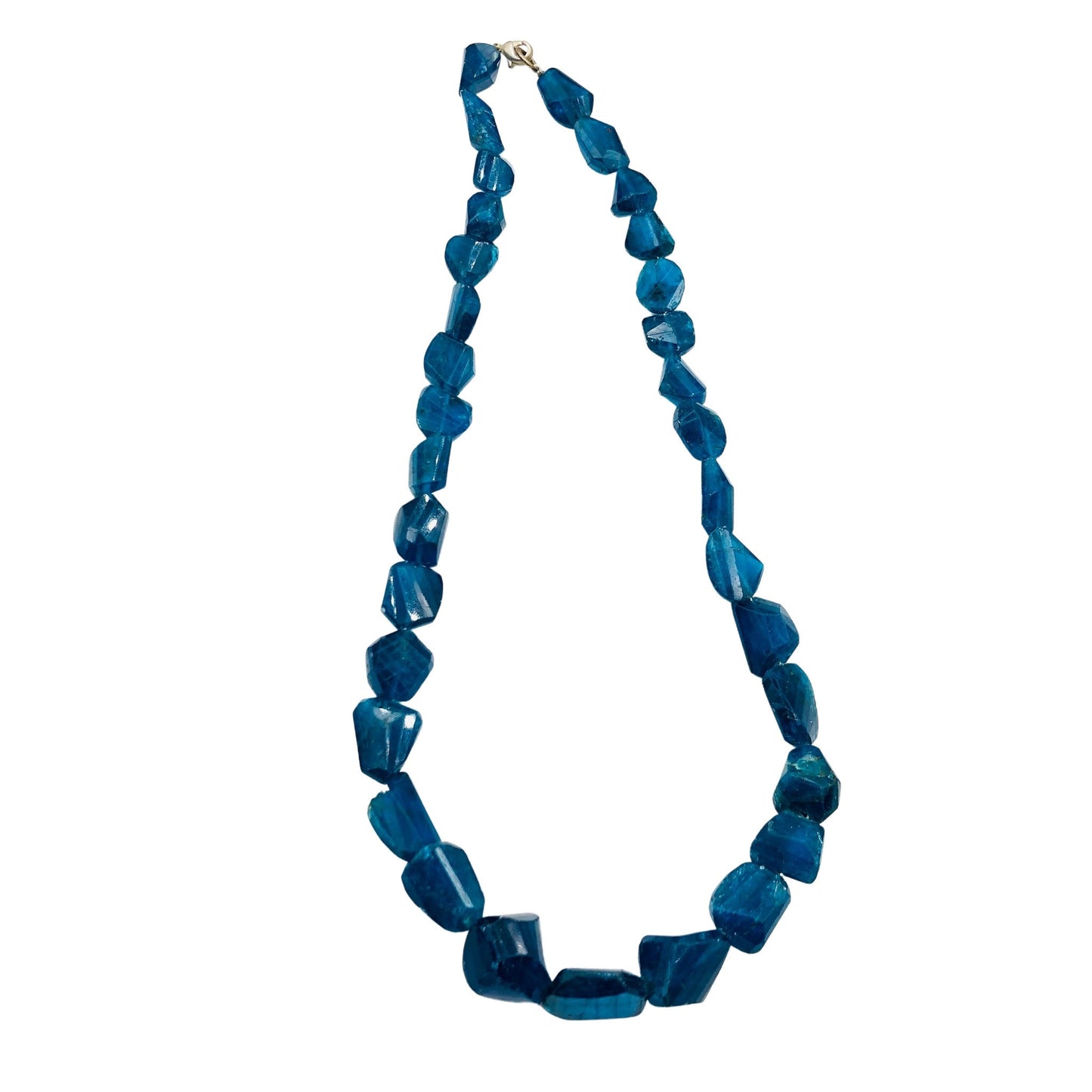 Natural Apatite Nugget Gemstone Necklace , Twisted Tumble Shape Gemstone , 16" Inches Necklace , Size 7x8mm To 18x13mm , SKU- BBI1085