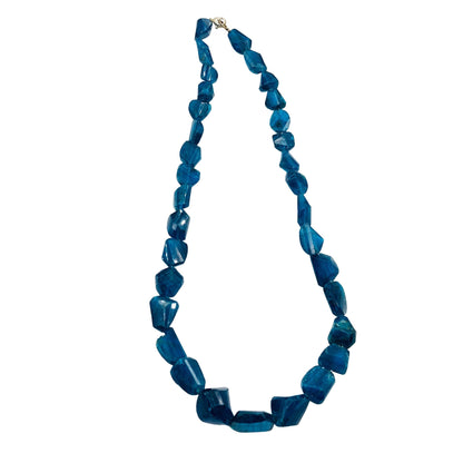 Natural Apatite Nugget Gemstone Necklace , Twisted Tumble Shape Gemstone , 16" Inches Necklace , Size 7x8mm To 18x13mm , SKU- BBI1085