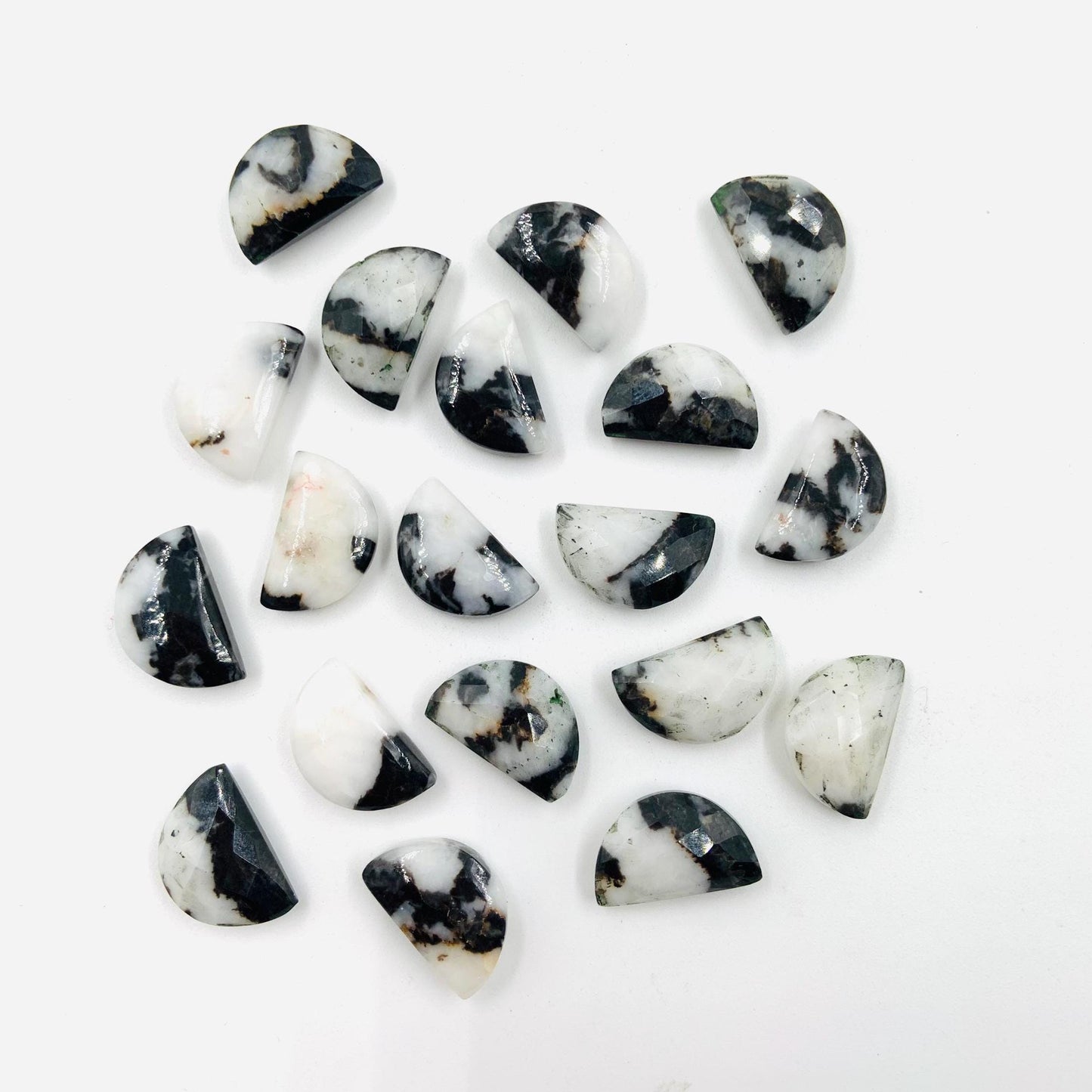 Natural Zebra Jasper Gemstone Beads, Faceted Half Moon "D Shape Beads, Carving Gemstone, Size 10x16 mm, Loose Beads For Jewelry,