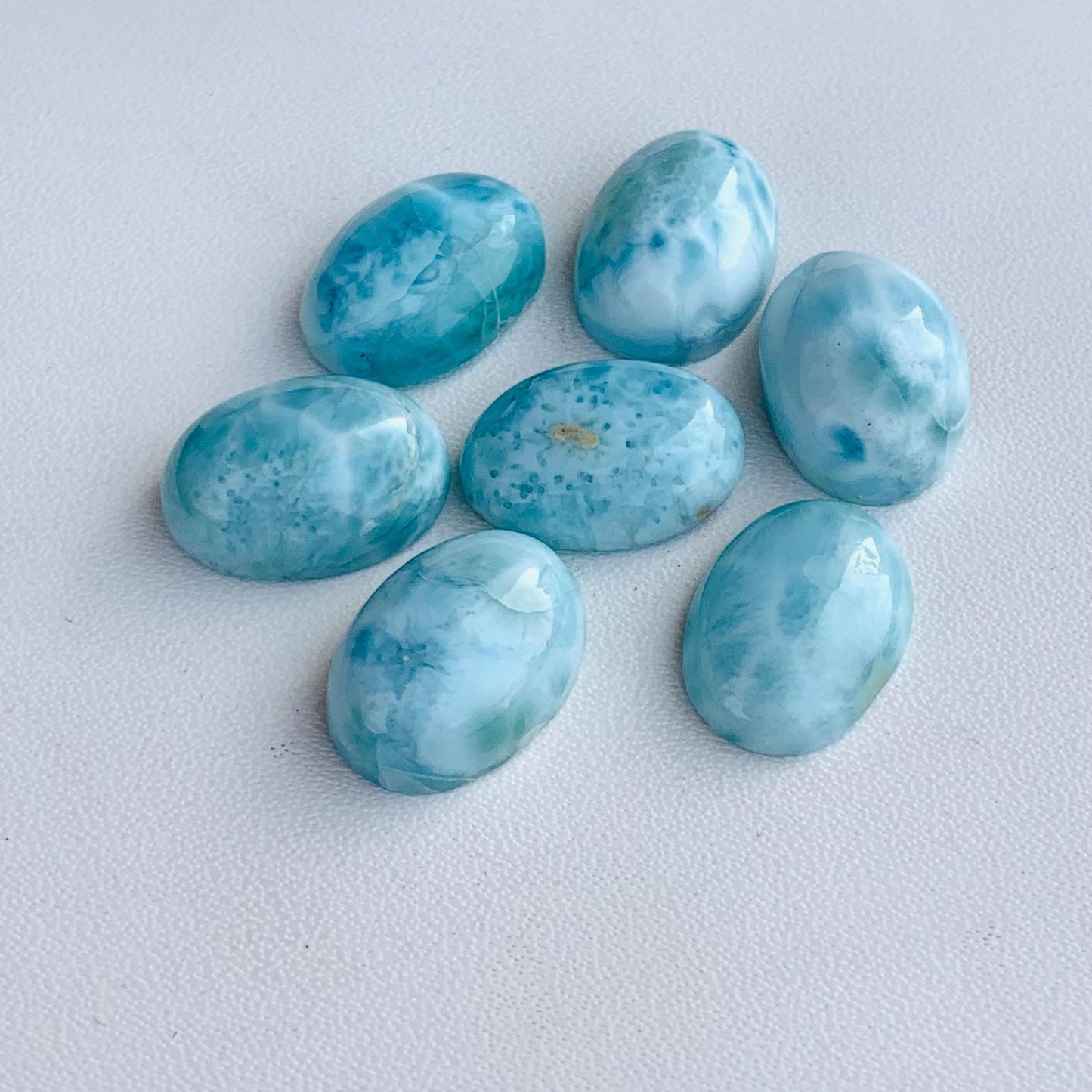 Natural Larimar Smooth Oval Shape Gemstone Cabochon, CALIBRATED Loose Stone Cab, Oval Jewelry Making Cabochon Semi Precious Cabochons
