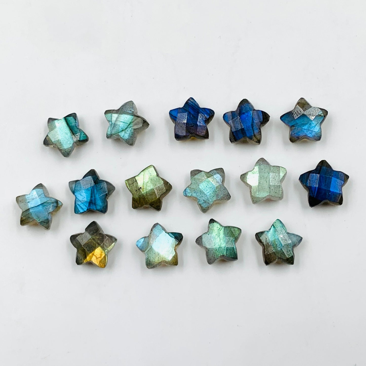 2 Pieces Natural Labradorite Hand Carved Star Shape Briolette, Star Shape Gemstone For Jewelry, Star Shape Briolette, 10mm