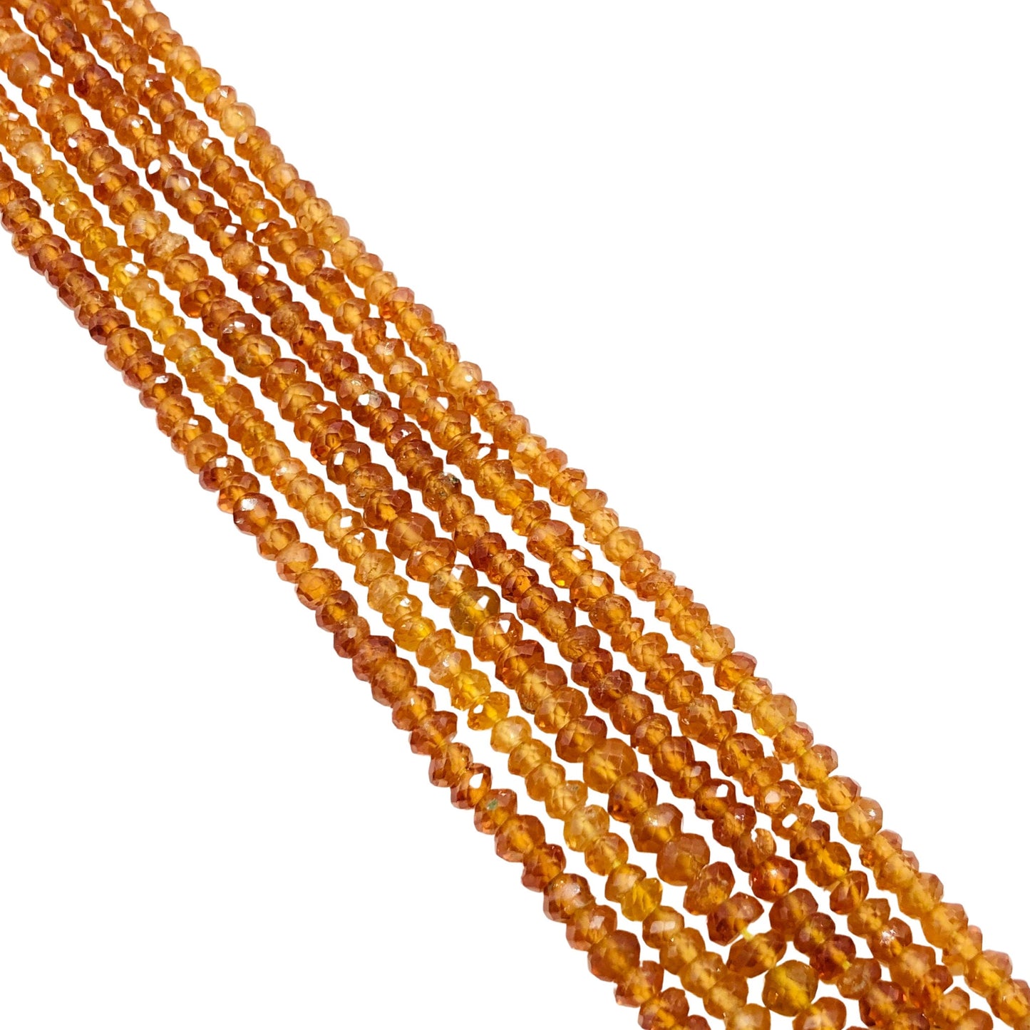 6 St. Natural Shaded Hessonite Faceted Rondelle Beads, Size 3mm, Hessonite Garnet Beads, 13 Inches Strand, Jewelry Making Beads, SKU-BBI512
