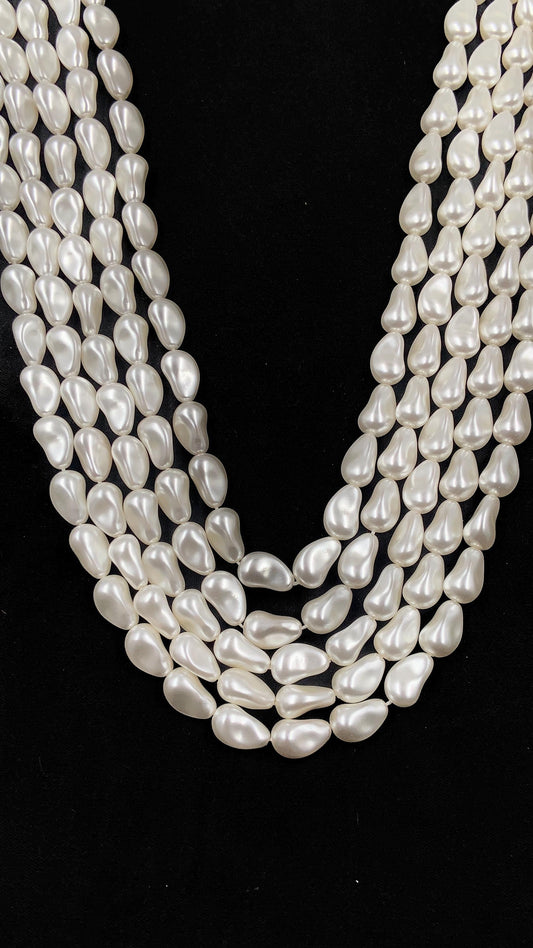 Natural Crystal White (001 650) Genuine Swarovski 5843 Pearls Barque Drop pearl in 12mm Glass Beads for Necklace/Bracelet/Earrings Gifts