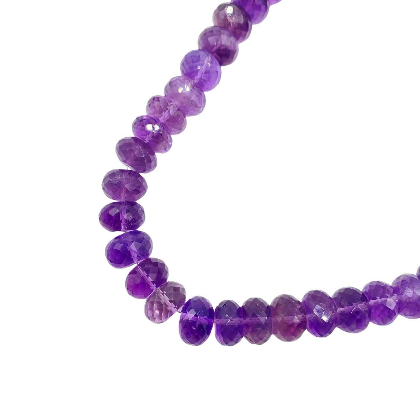 Natural Amethyst Rondelle Beads Faceted Purple Gemstone 5 Inch Strand