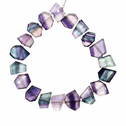 Natural Multi Fluorite Fancy Shape Slice Gemstone Beads, Faceted Gemstone Briolette, Flat Chip beads, Jewelry making Beads, SKU - BBI1006