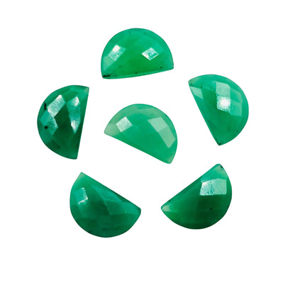2 Pieces Natural Chrysoprase Chalcedony Faceted D' Shape Gemstone Briolette, Size 10x16mm, Half Moon Shape Gemstone, Making Jewelry, SKU-252