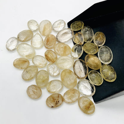 35 Pieces Lot Natural Golden Rutile Faceted Cut Stone Loose gemstone Golden Rutile Ring & High Fine Jewelry Semi Precious Lot Cut Stone