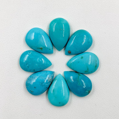Natural Arizona Turquoise Pear Shape Gemstone CALIBRATED Loose Stone Cab, Pear Jewelry Making Cabochons Semi Precious Cab Size 8x12mm