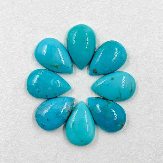 Natural Arizona Turquoise Pear Shape Gemstone CALIBRATED Loose Stone Cab, Pear Jewelry Making Cabochons Semi Precious Cab Size 8x12mm
