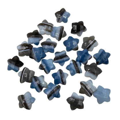 2 Pieces Natural Shaded Blue Opal Faceted Star Shape Gemstone, Hand Carved Star Briolette, Size 12mm, Jewelry Supplies, SKU-BBI143