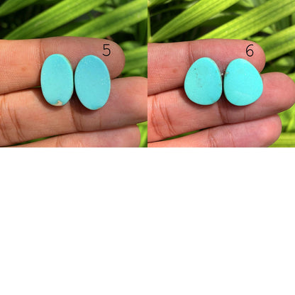Natural Arizona Turquoise Matched Pair Cabochon Turquoise Pair Gemstone, Loose Gemstone, Earring making gemstone, Semi Precious Cabochons