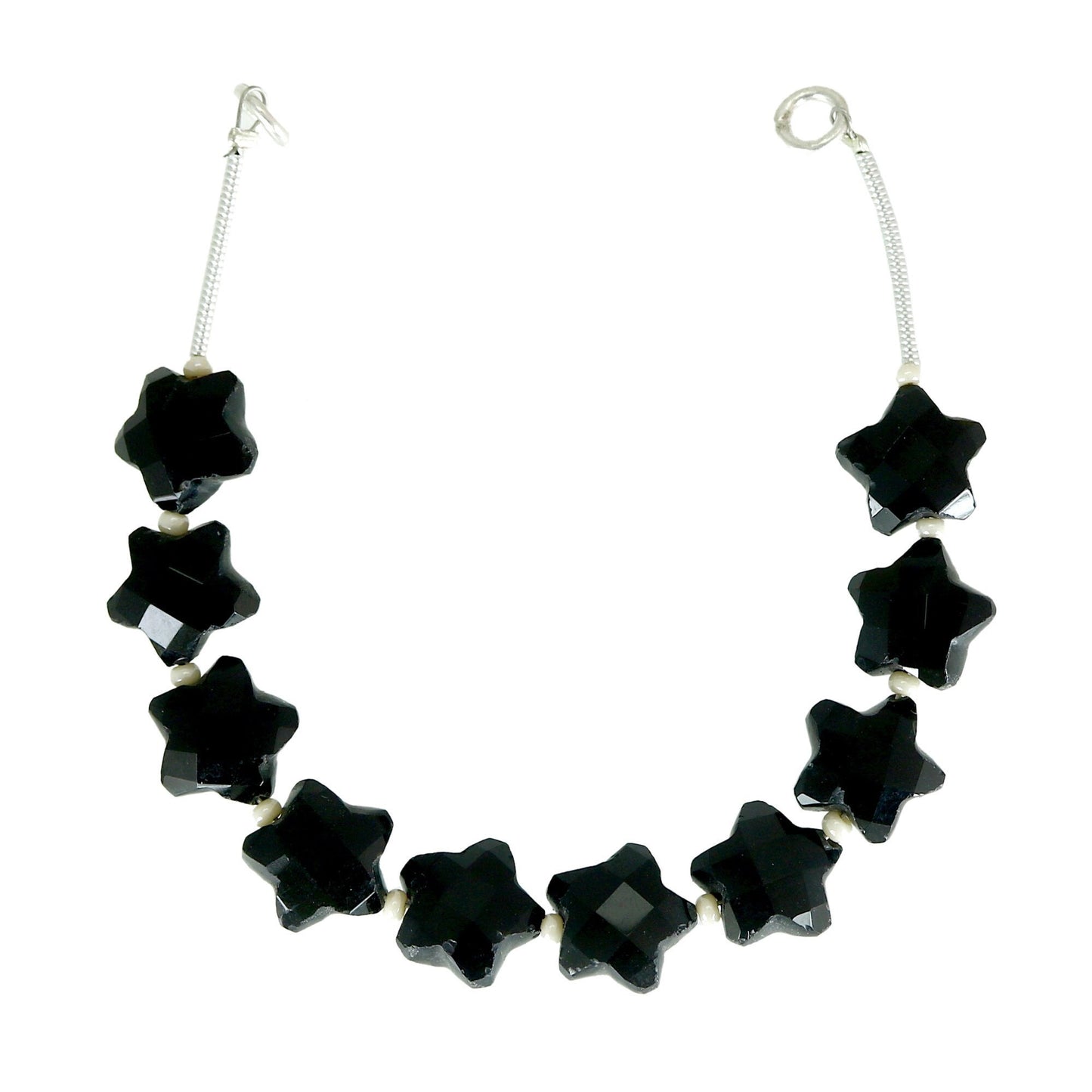 Black Onyx 10mm Star Beads | Faceted Gemstone Jewelry Beads | 10 Pieces