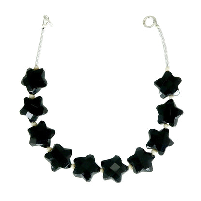 Black Onyx 10mm Star Beads | Faceted Gemstone Jewelry Beads | 10 Pieces