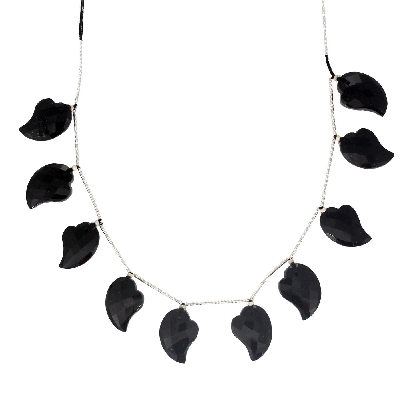 AAA+ Natural Black Tourmaline Fancy Faceted Beads 18x13mm