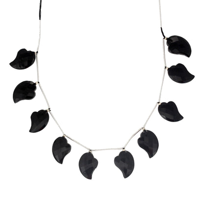 AAA+ Natural Black Tourmaline Fancy Faceted Beads 18x13mm
