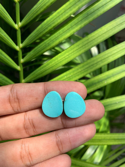 Natural Arizona Turquoise Matched Pair Cabochon Turquoise Pair Gemstone, Loose Gemstone, Earring making gemstone, Semi Precious Cabochons