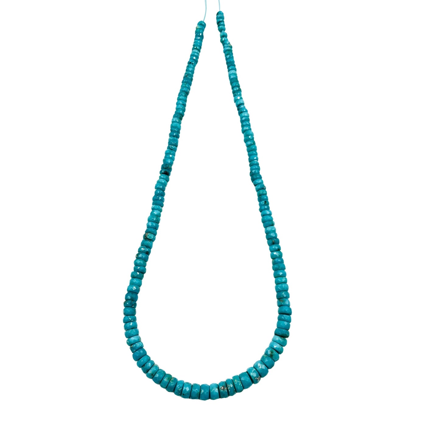 Natural Arizona Turquoise Faceted Rondelle Beads , Arizona Turquoise Gemstone Beads , Turquoise Rondelle Beads For Jewelry , SKU - BBI1347
