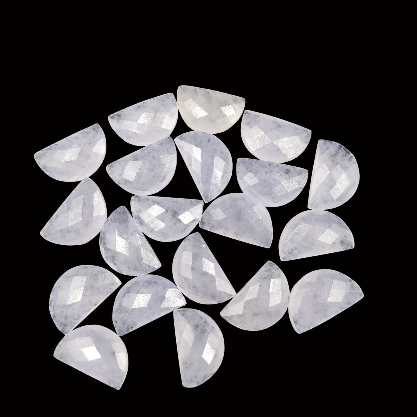 2 Pieces Pastel Purple Quartzite Faceted D' Shape Gemstone, Size 10mmx16mm, Carved Quartzite Briolette, Half Moon Shape Gemstone, SKU-230