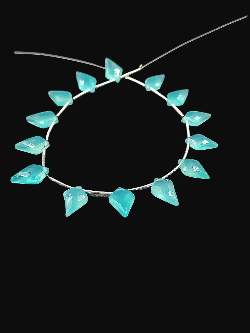 Quality 100% Natural Aqua Chalcedony Faceted Slanted Kite Shape Gemstone Beads,14x10mm Approx,Wholesale Chalcedony Gemstone,Jewelry Idea