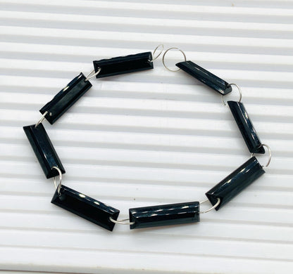 Black Onyx 10 Pieces Baguette Step-Cut Faceted Beads 20x6x4mm | Both Side Drill