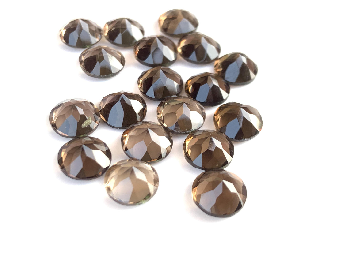 Natural Smoky Quartz Faceted Round Shape Cut Stone CALIBRATED Loose Stone Cut Round Jewelry Making Semi Precious Cut Stone for Earrings